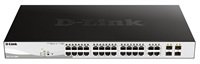 D-Link DGS-1210-28MP 28-port Gigabit Smart+ PoE Switch, 24x GbE PoE+, 4x RJ45/SFP, PoE 370W