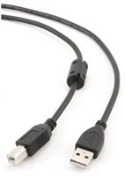 GEMBIRD Kabel USB 2.0 A-B propojovací 1,8m Premium (černý, ferit, zlacené kontakty)