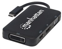 MANHATTAN Dokovací stanice USB-C na HDMI/DP/VGA/DVI