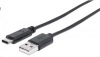 MANHATTAN Kabel USB 2.0 C, C Male / A Male, 1m, černý