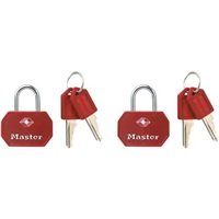 Master Lock Visací zámek  TSA - červený (2 ks / blistr)