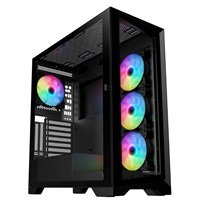 VeinX case GL29AL-BK, ATX, Průhledná bočnice, 4x 120mm ARGB Fan, ARGB Hub, Černá