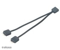 AKASA rozbočovač pro RGB LED 1x female/2x male, 2ks v balení, černá