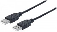 MANHATTAN kabel USB 2.0, Type-A Male to Type-A Male, 0.5m, Black