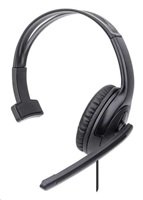 MANHATTAN Sluchátka s mikrofonem Mono USB Headset, černá