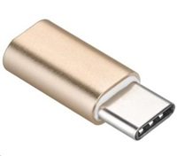 PREMIUMCORD Adaptér USB 3.1 C/male - USB 2.0 Micro-B/female, zlatý