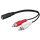 PremiumCord Kabel Jack 3,5mm-2xCINCH F/M 20cm